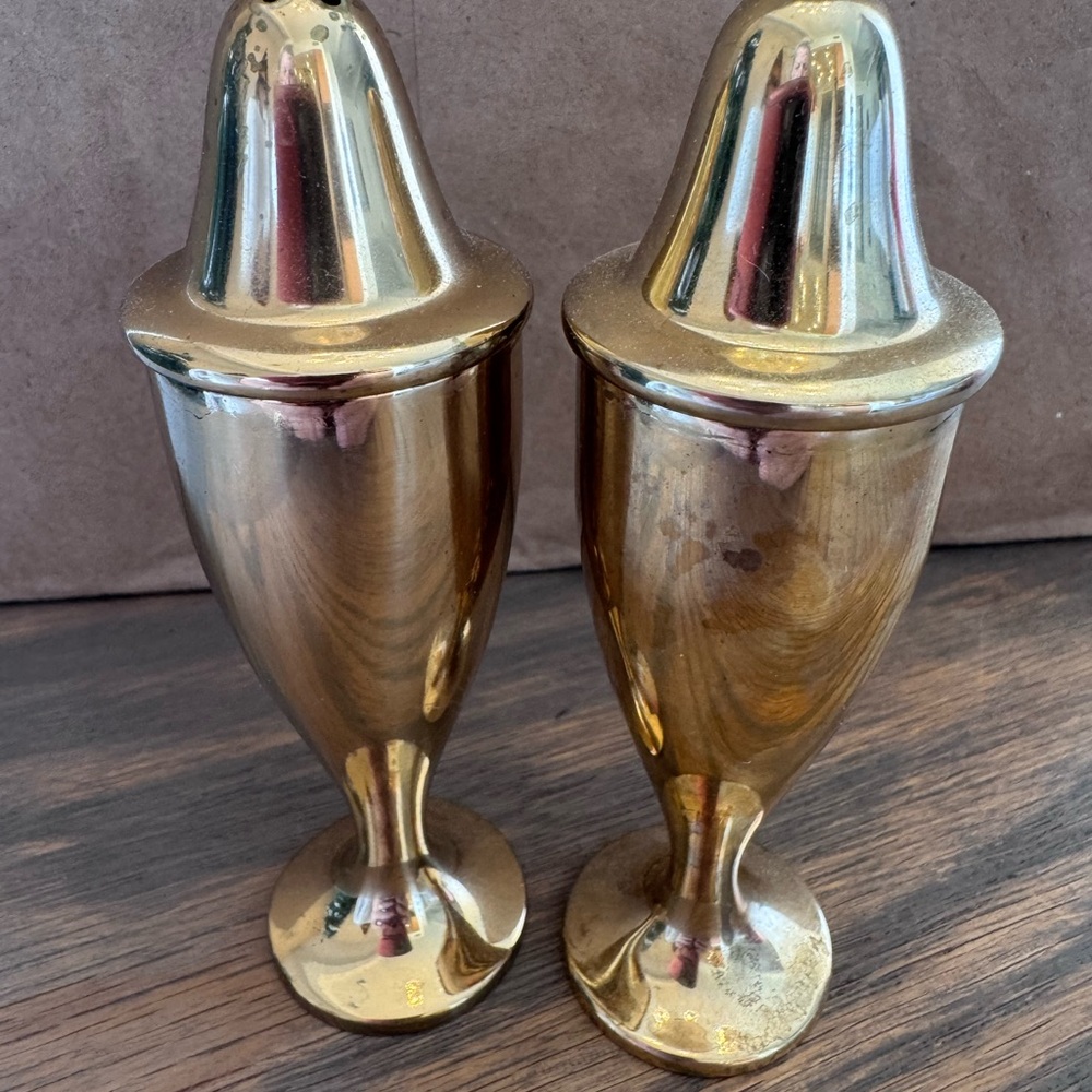 Elegant brass Salt and Pepper Shakers